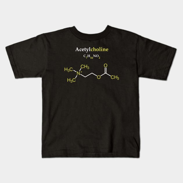 Acetylcholine Molecule Original Concept Kids T-Shirt by Science Design